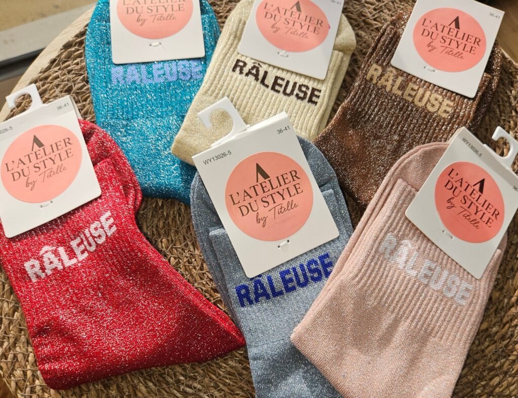 Chaussettes paillettes femme colorées - L'Atelier Du Style By Titelle