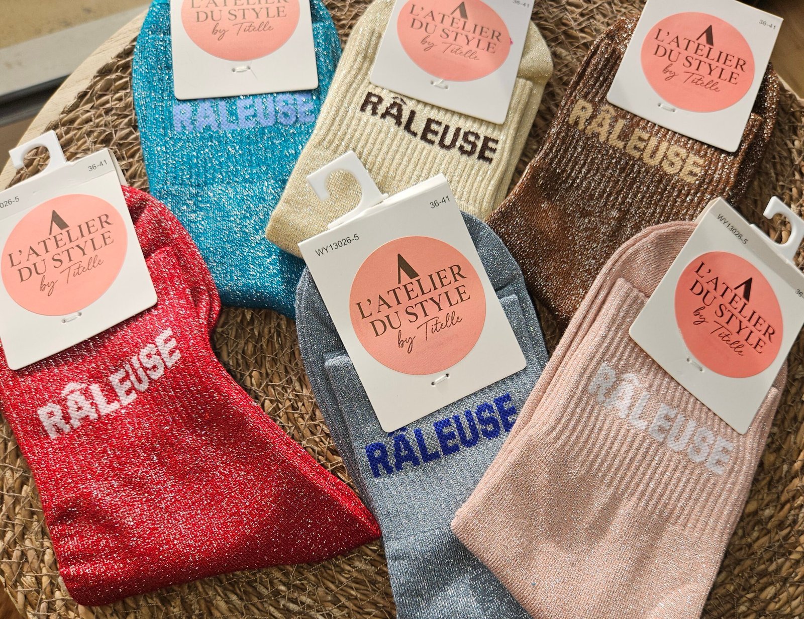 Chaussettes paillettes femme colorées - L'Atelier Du Style By Titelle